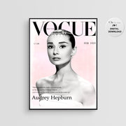 Audrey Hepburn Vogue Cover 1959 Poster - Fashion Wall Art - Fashion Icon - Digital Art - Fashion Home Decor