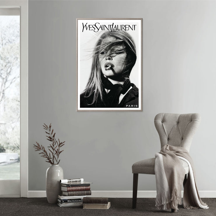 Fashion Wall Art Photography - Set Of Four (4) Prints - Photography Art Posters  - Brigitte Bardot Poster - Chanel - Audrey Hepburn Art Prints - Yves St Laurent - Home Decor