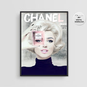 Marilyn Monroe Art Poster - Fashion Wall Art -  Chanel N.5 Art Print - Chanel Poster - Digital Art - Home Decor