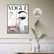 Vogue Cover 1950 Poster - Vogue Vintage Cover Magazine Art Poster - Fashion Wall Art - Digital Art - Fashion Home Decor