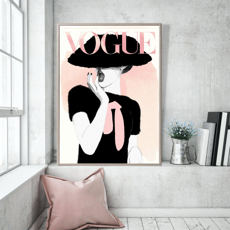 Vogue Cover Art Poster - Fashion Wall Art - Digital Art - Vogue Vintage Magazine - Vogue Watercolor Art Print - Home Decor