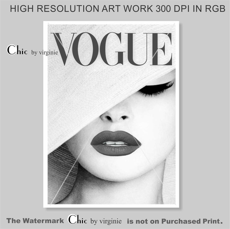 Vogue Cover Poster - Fashion Wall Art - Vogue Vintage Cover Magazine ...