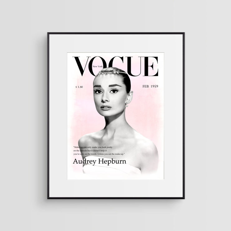 Audrey Hepburn Paris Vogue Canvas Wall Art – SharpWallArts