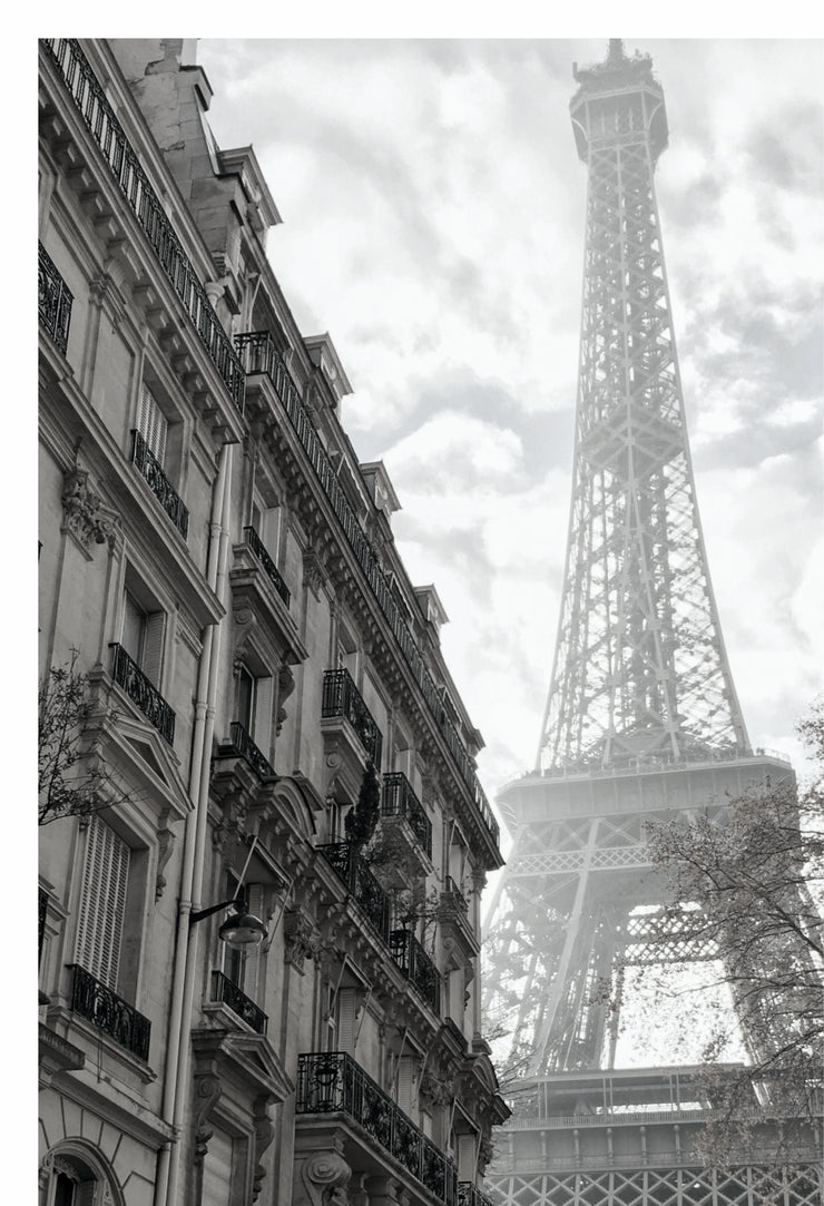 Eiffel Tower Black & White Photography Poster - Paris Print - Instant Download - Printable - High Resolution 300 DPI