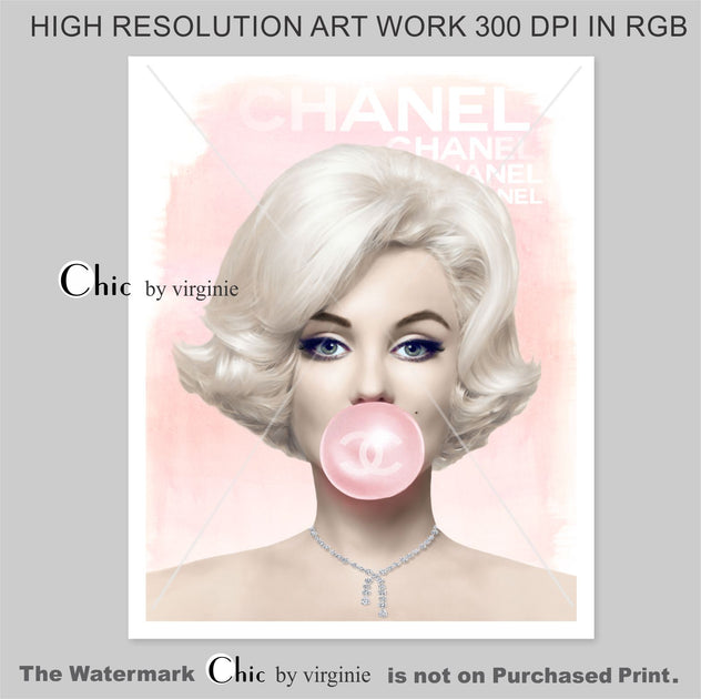 Marilyn Monroe Bubble Gum Poster - Fashion Wall Art - Digital Art - Ma ...