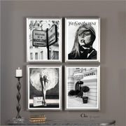 Fashion Wall Art Photography - Set Of Four (4) Prints - Photography Art Posters  - Brigitte Bardot Poster - Chanel - Audrey Hepburn Art Prints - Yves St Laurent - Home Decor