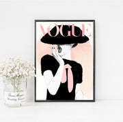 Vogue Cover Art Poster - Fashion Wall Art - Digital Art - Vogue Vintage Magazine - Vogue Watercolor Art Print - Home Decor